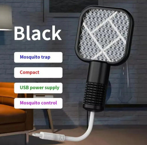 Mini USB Electric Mosquito Swatter with UV Light โ Rechargeable Bug Zapper Racket