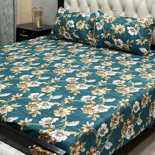 3D Crystal Cotton Bedsheet 3PC โ 100+ Designs & Colours | Lifetime Colour & Fabric Guaranteed