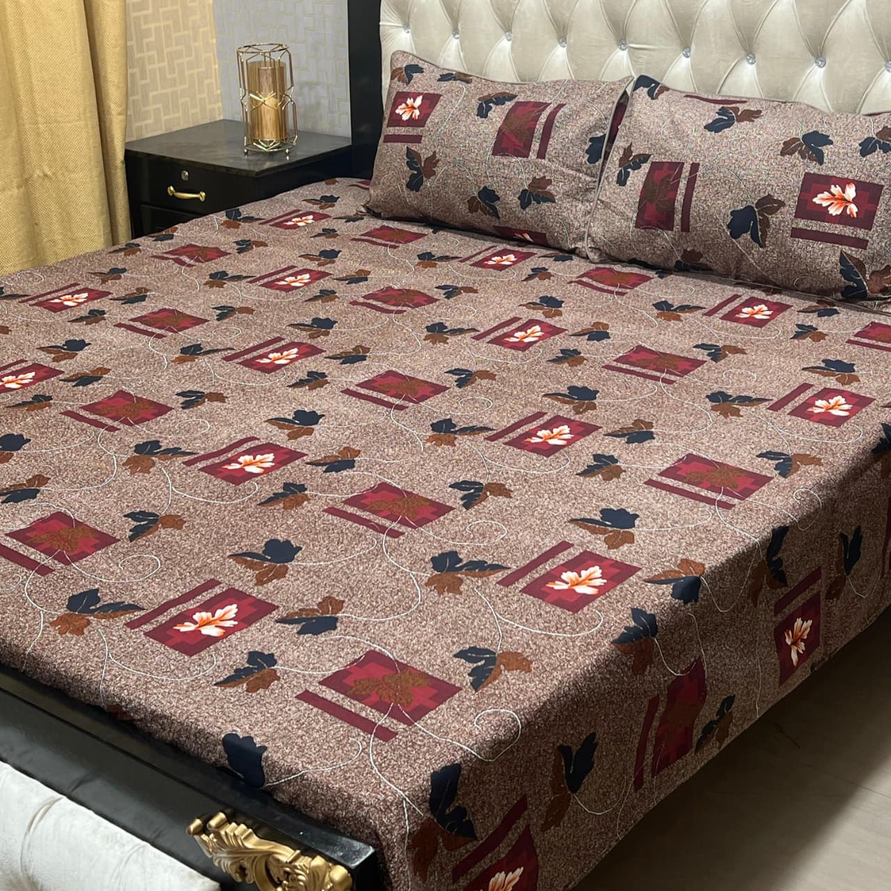 3D Crystal Cotton Bedsheet 3PC – 100+ Designs & Colours | Lifetime Colour & Fabric Guaranteed