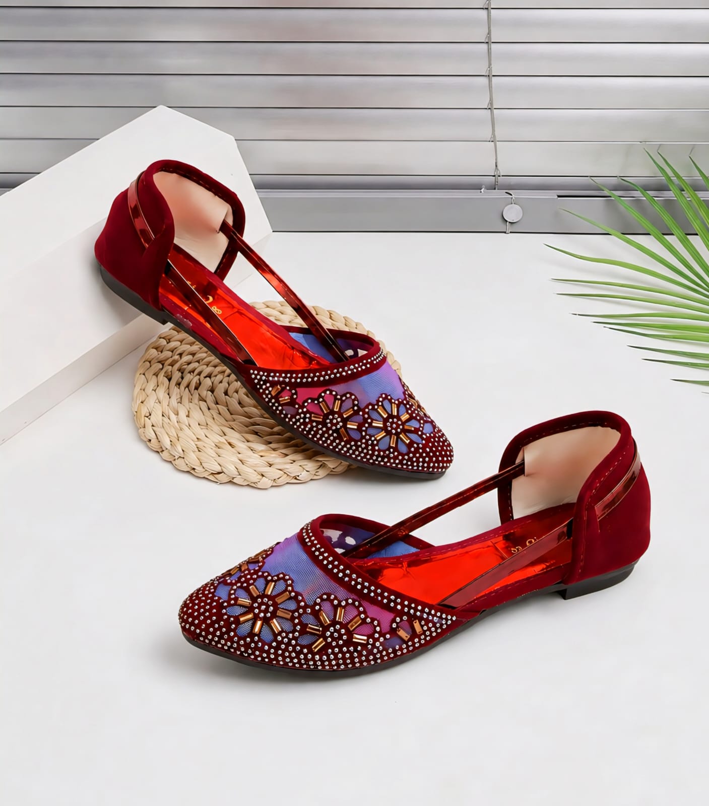 Ladies Stylish Net Khussa – Soft Foami Sole Shoes for Women | Eid Fancy