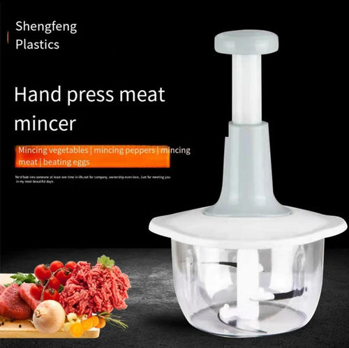 Stainless Steel Manual Food Chopper โ Multi-Function Meat, Vegetable & Garlic Processor (2L Capacity, Easy Clean, Ergonomic Handle)