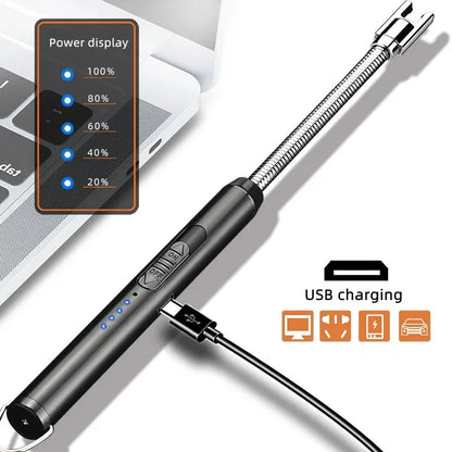 360° Flexible Electric Arc Lighter – USB Rechargeable, Windproof Plasma Lighter for Kitchen, Candles, & BBQ – Durable & Safe Flameless Lighter (Multicolor)