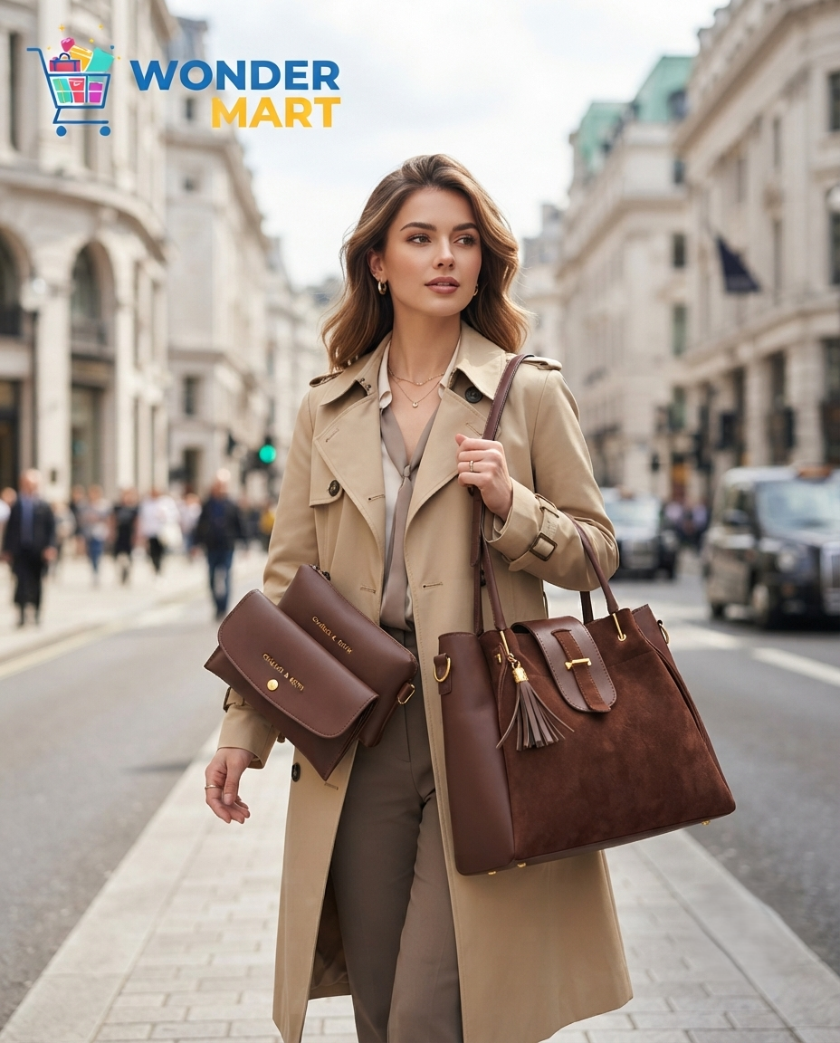 Ladies Handbag Online Pakistan - Zoya Royale 3-Piece Luxury Handbag Set