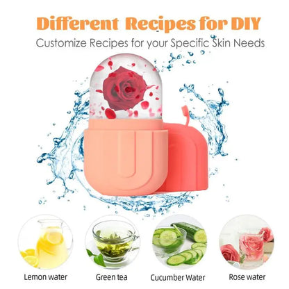 2-in-1 Silicone Facial Ice Roller | Leak-Proof Contour Cube for De-Puffing, Brightening & DIY Skin Recipes