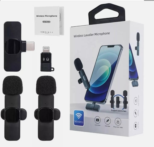 K11 2-in-1 Dual Wireless Lavalier Microphone for iPhone & Android (USB-C), 2.4GHz Plug & Play Mic with Noise Reduction, 20m Range, 6H Battery for Vlogging & Singing