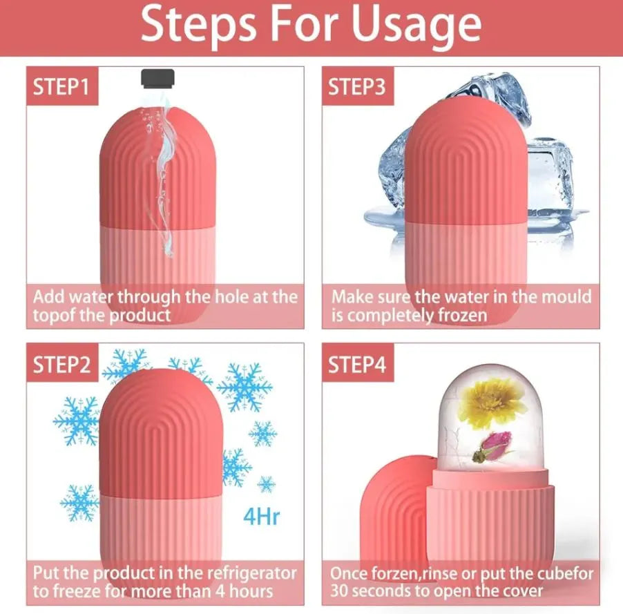 2-in-1 Silicone Facial Ice Roller | Leak-Proof Contour Cube for De-Puffing, Brightening & DIY Skin Recipes