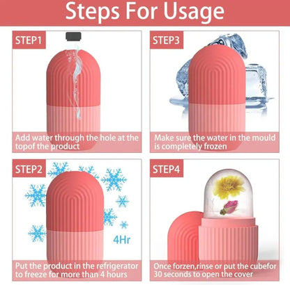 2-in-1 Silicone Facial Ice Roller | Leak-Proof Contour Cube for De-Puffing, Brightening & DIY Skin Recipes