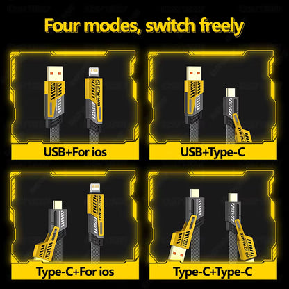 Best 4-in-1 Charging Cable 2026: 65W PD Fast Charge for iPhone, MacBook & Android