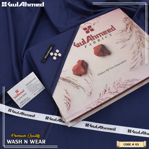 Gull Ahmed 4-Season Wash & Wear 2026 – Premium 4M Unstitched Soft Fabric in 11 Colors, Lightweight & Colorfast