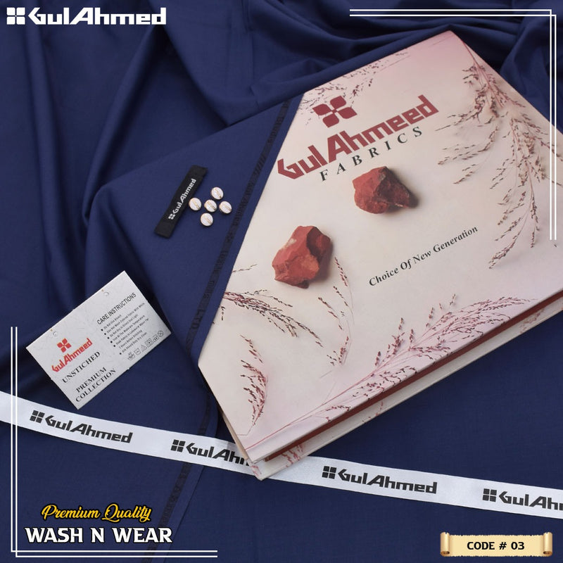 Gull Ahmed 4-Season Wash & Wear 2026 – Premium 4M Unstitched Soft Fabric in 11 Colors, Lightweight & Colorfast