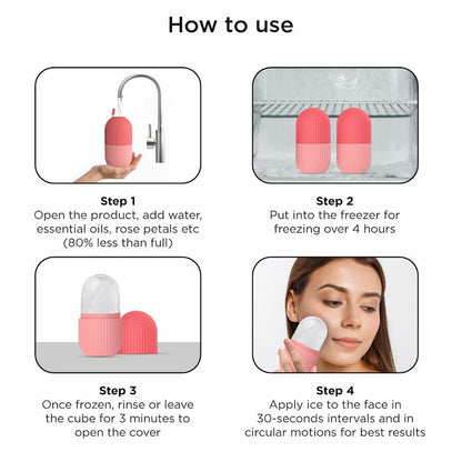 2-in-1 Silicone Facial Ice Roller | Leak-Proof Contour Cube for De-Puffing, Brightening & DIY Skin Recipes