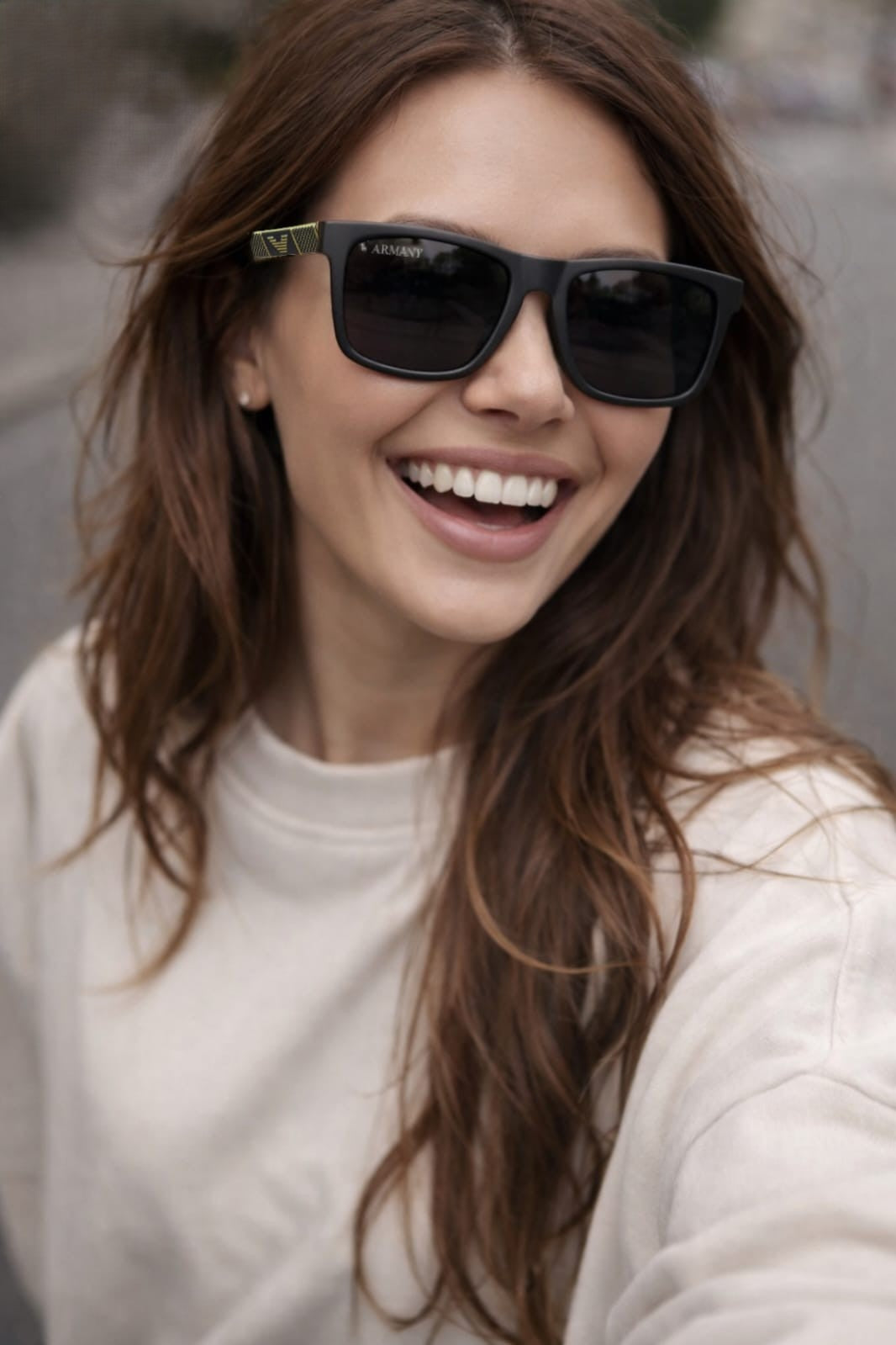 Wonder-Mart Premium Armani Inspired Matte Square Sunglasses for Men | Women – UV400 Protection & Gold Detailing