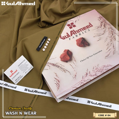 Gull Ahmed 4-Season Wash & Wear 2026 – Premium 4M Unstitched Soft Fabric in 11 Colors, Lightweight & Colorfast
