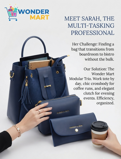 Ladies Handbag Online Pakistan - Zoya Royale 3-Piece Luxury Handbag Set