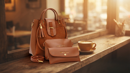 Ladies Handbag Online Pakistan - Zoya Royale 3-Piece Luxury Handbag Set