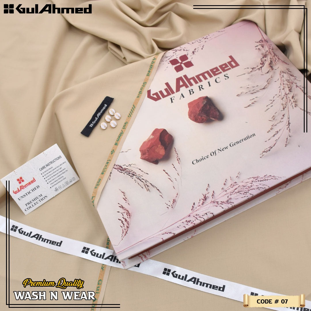 Gull Ahmed 4-Season Wash & Wear 2026 – Premium 4M Unstitched Soft Fabric in 11 Colors, Lightweight & Colorfast