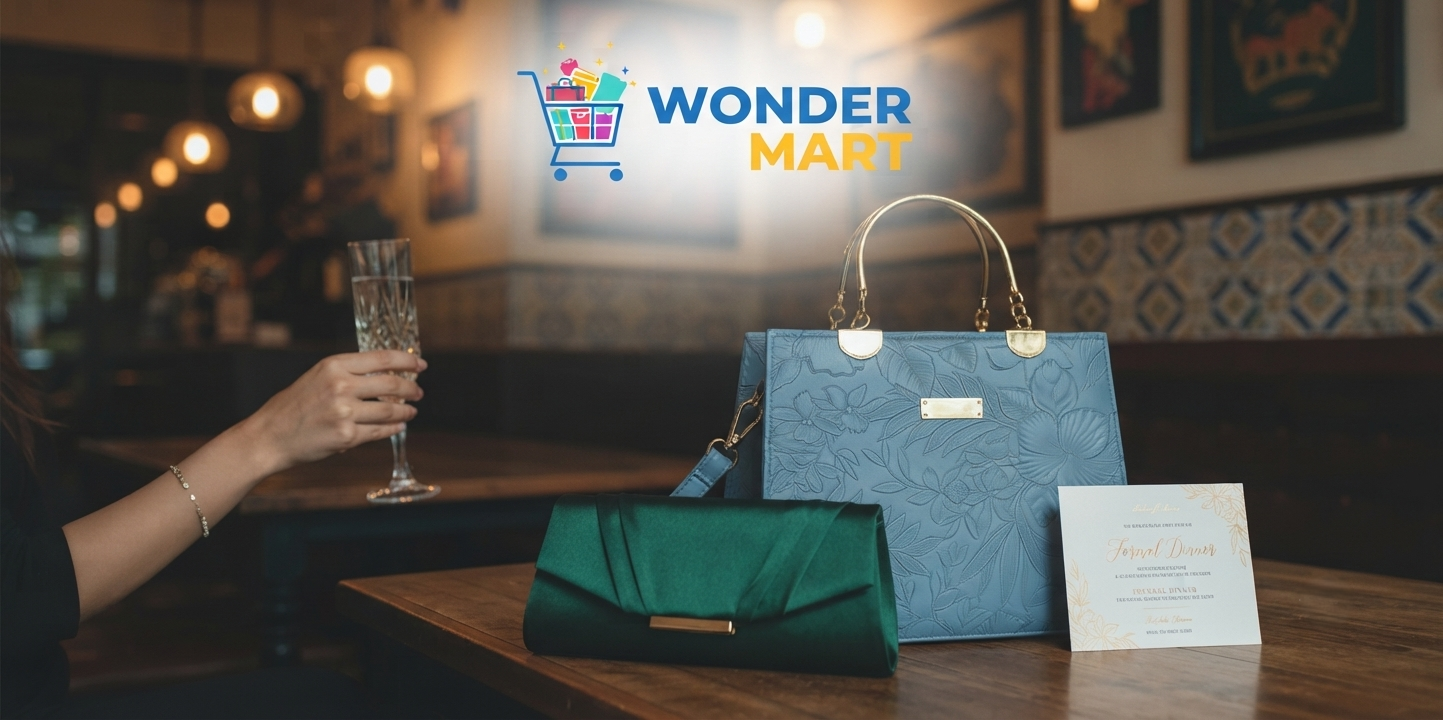 Front view of Wonder Mart designer floral purse showing top handle and premium faux leather"