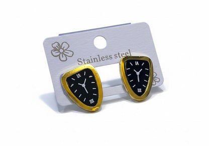 Luxury Triangle Dial Stainless Steel Earrings for Women | Wonder Mart