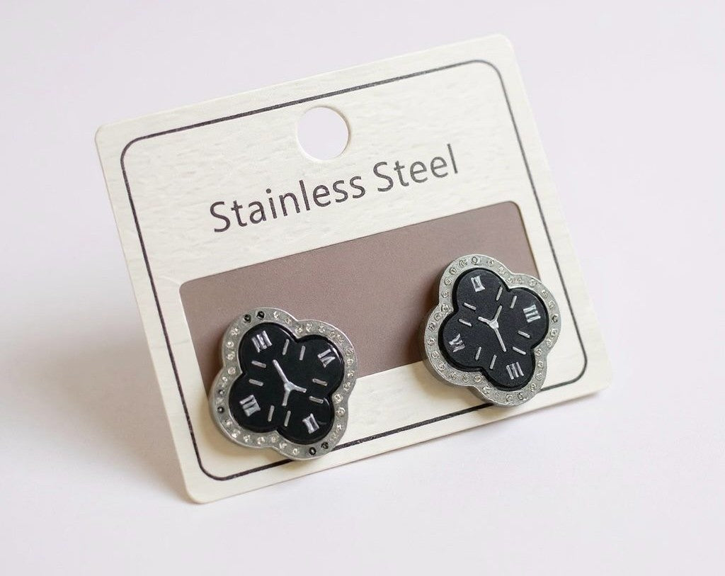 Luxury Triangle Dial Stainless Steel Earrings for Women | Wonder Mart