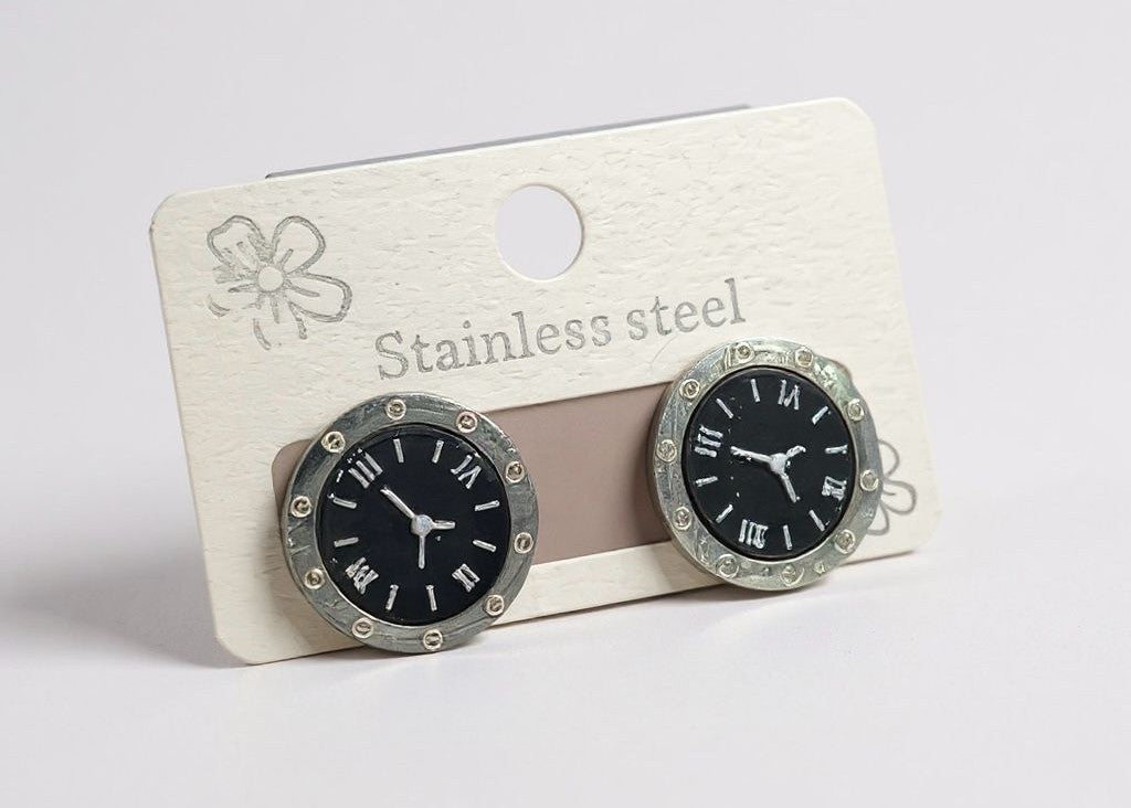 Luxury Triangle Dial Stainless Steel Earrings for Women | Wonder Mart