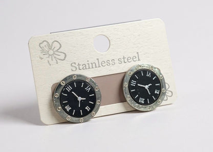 Luxury Triangle Dial Stainless Steel Earrings for Women | Wonder Mart