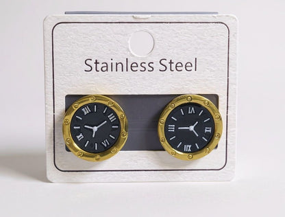 Luxury Triangle Dial Stainless Steel Earrings for Women | Wonder Mart