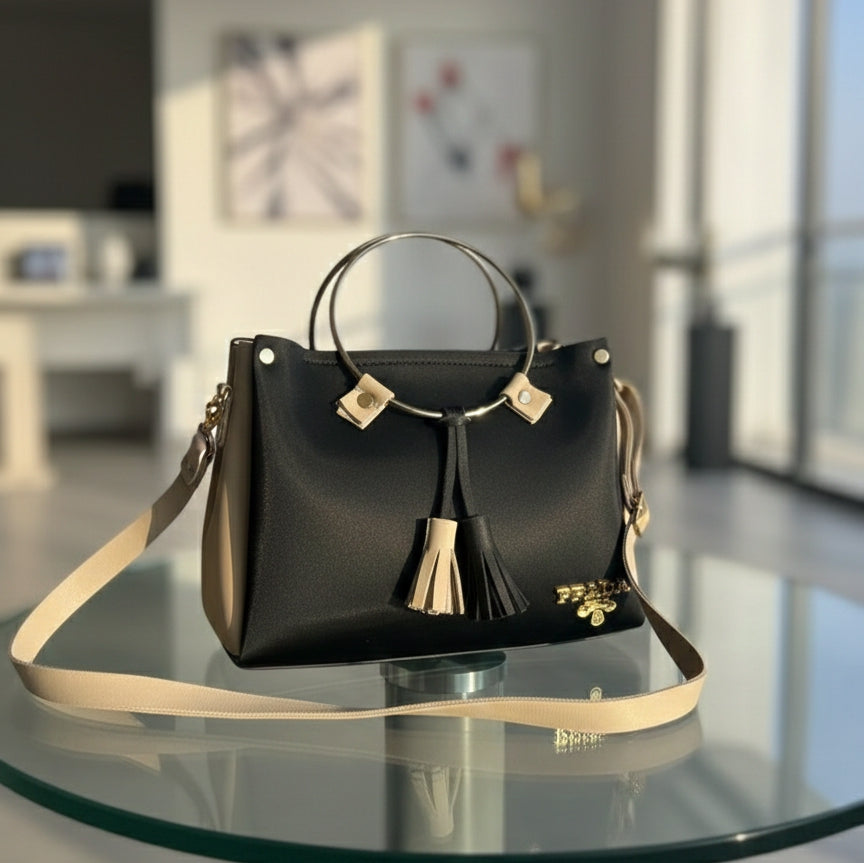 Women’s Vegan Leather Handbag with Shoulder Strap – Spacious Work to Evening Bag