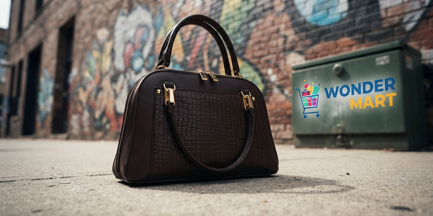 Interior view of Aura Luxe Patent Box Bag featuring dual compartments and zippered partition for organized storage..