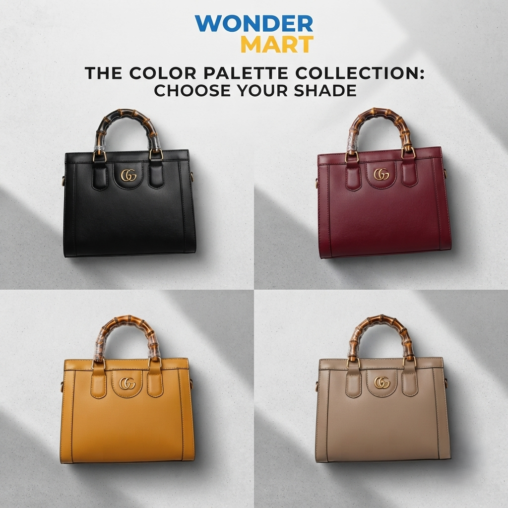 Luxury Bamboo Handle Handbag for Women – Elegant Structured Design in Pakistan