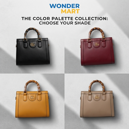 Luxury Bamboo Handle Handbag for Women – Elegant Structured Design in Pakistan