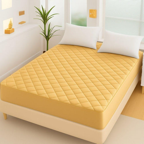 Fancy Quilted Waterproof Mattress Fitted Bedsheet – King Size | Wonder Mart