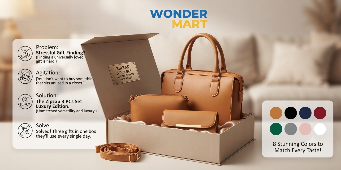 Mustard tan 3-piece designer handbag set with premium stitching and gold hardware..