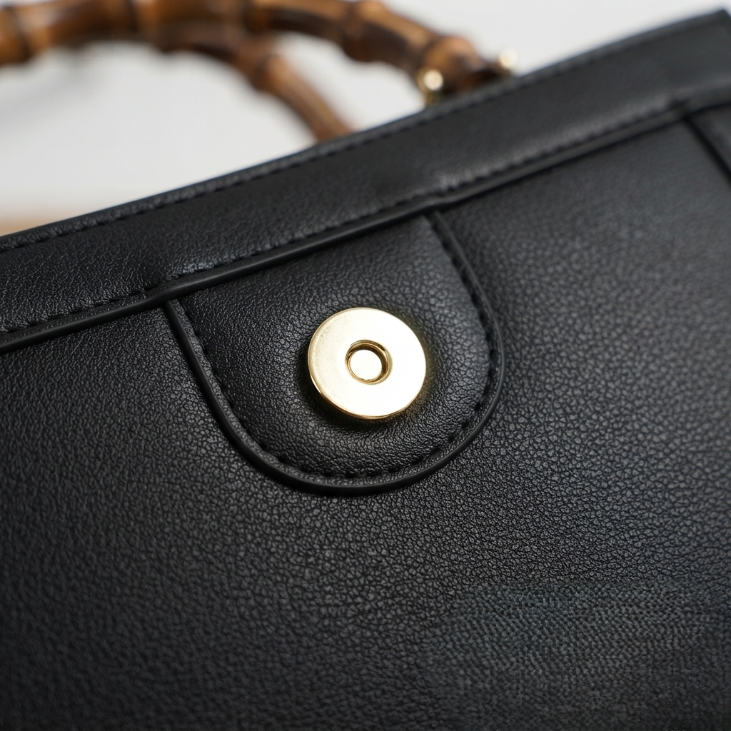 Premium Women's Bamboo Structured Handbag Available in Black, Beige, Brown, Nude, Dark Brown, Mustard & Burgundy