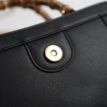 Premium Women's Bamboo Structured Handbag Available in Black, Beige, Brown, Nude, Dark Brown, Mustard & Burgundy