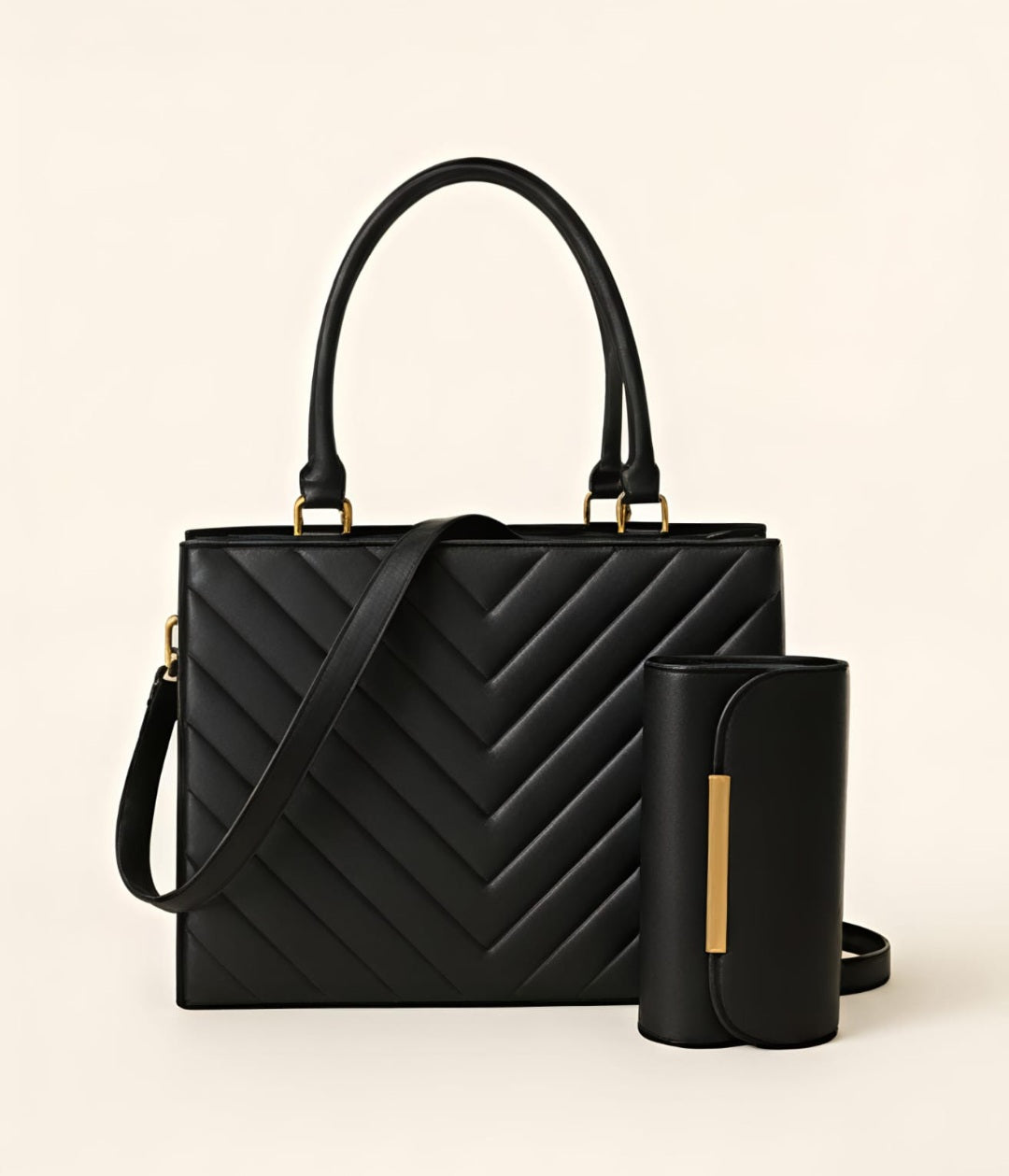 Women’s Vegan Leather Handbag with Shoulder Strap – Spacious Work to Evening Bag