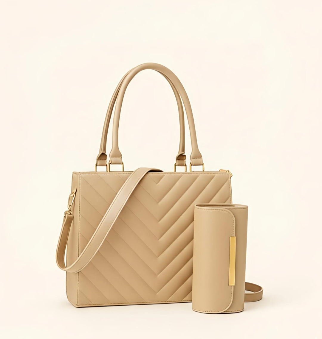 Women’s Vegan Leather Handbag with Shoulder Strap – Spacious Work to Evening Bag
