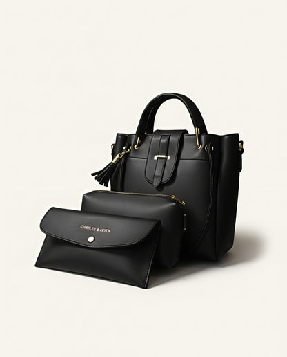 Women’s Vegan Leather Handbag with Shoulder Strap – Spacious Work to Evening Bag