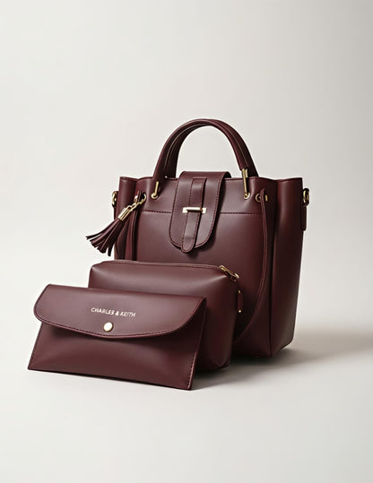 Women’s Vegan Leather Handbag with Shoulder Strap – Spacious Work to Evening Bag
