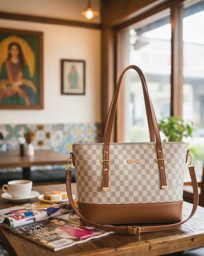 Women’s Vegan Leather Handbag with Shoulder Strap – Spacious Work to Evening Bag
