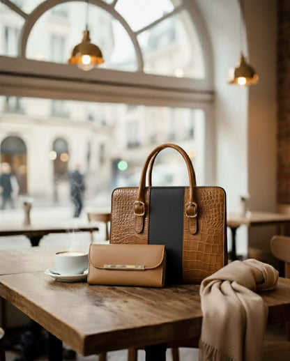 Women’s Vegan Leather Handbag with Shoulder Strap – Spacious Work to Evening Bag
