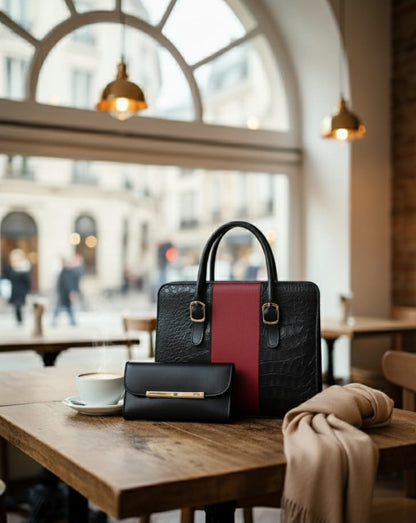 Women’s Vegan Leather Handbag with Shoulder Strap – Spacious Work to Evening Bag
