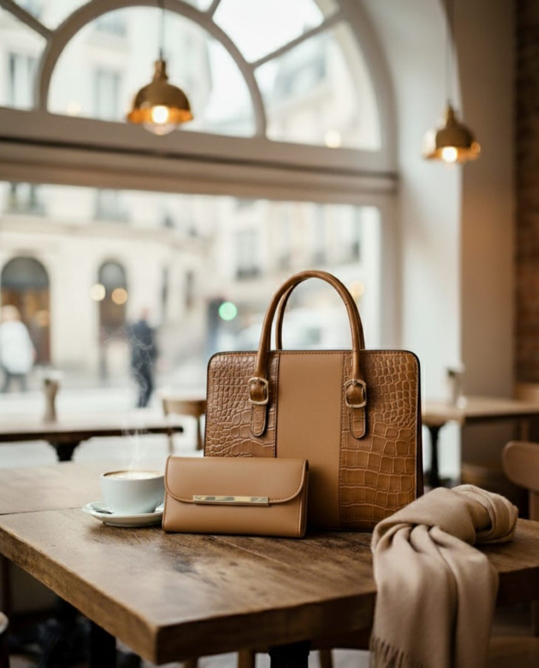 Women’s Vegan Leather Handbag with Shoulder Strap – Spacious Work to Evening Bag