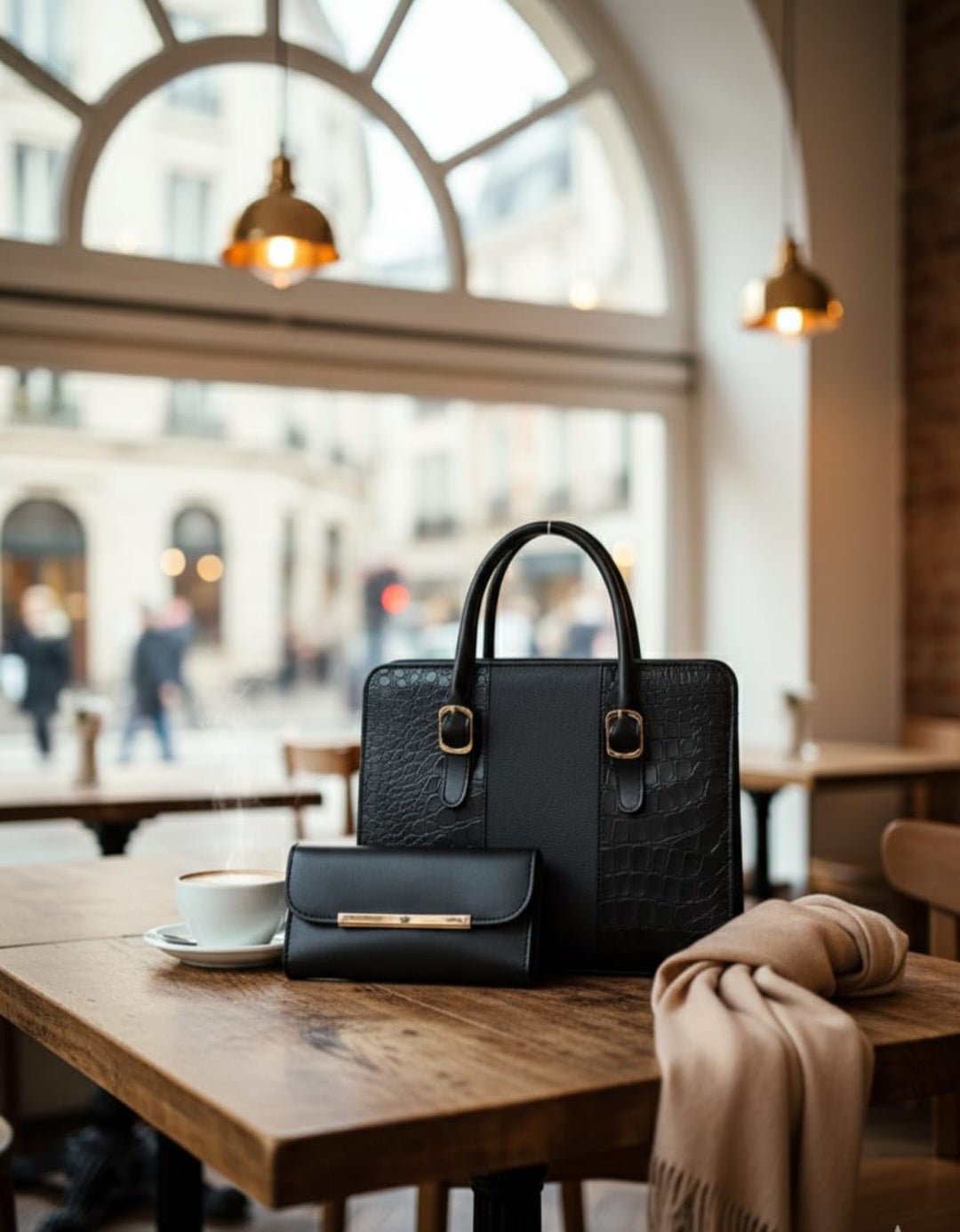 Women’s Vegan Leather Handbag with Shoulder Strap – Spacious Work to Evening Bag