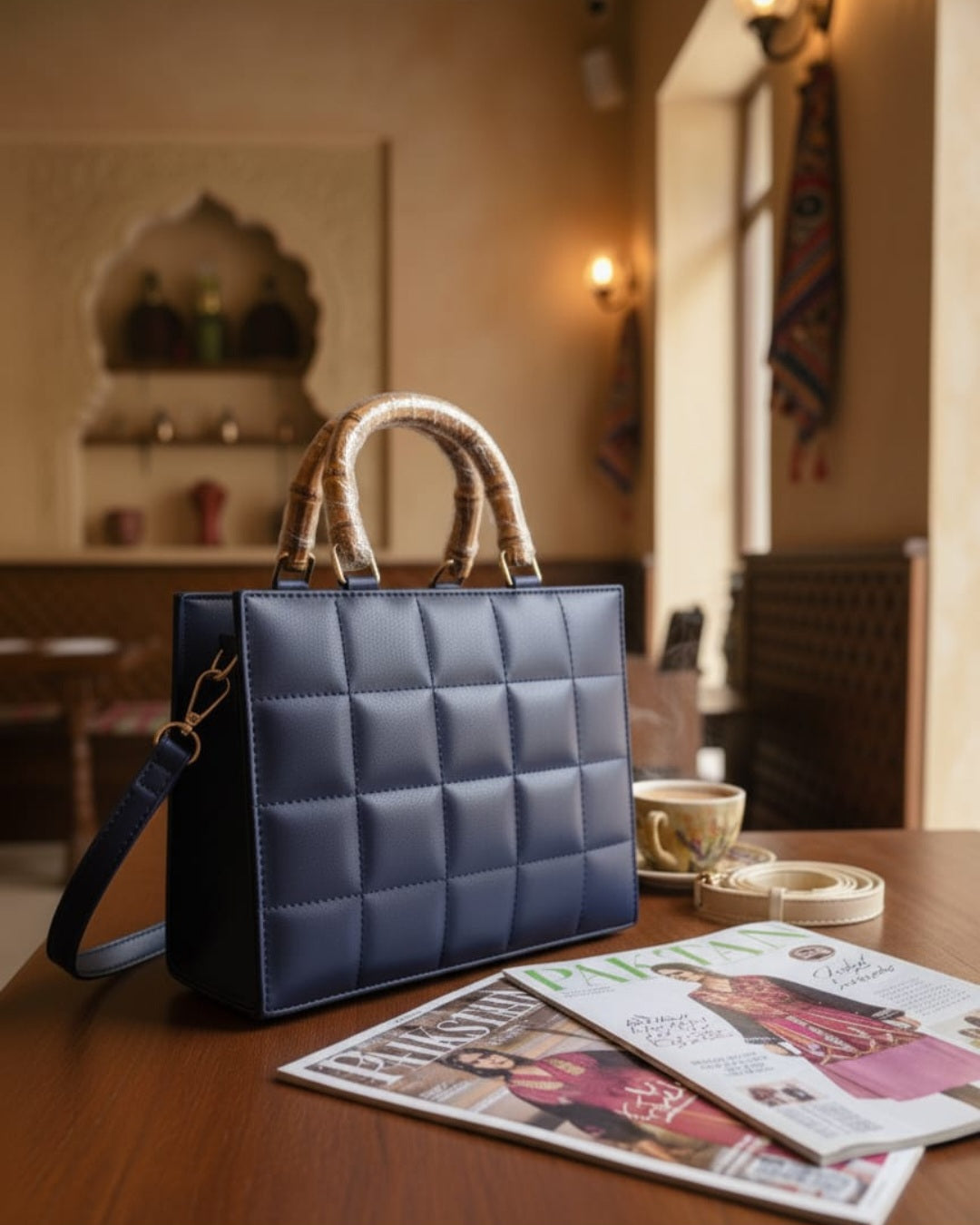 Women’s Vegan Leather Handbag with Shoulder Strap – Spacious Work to Evening Bag