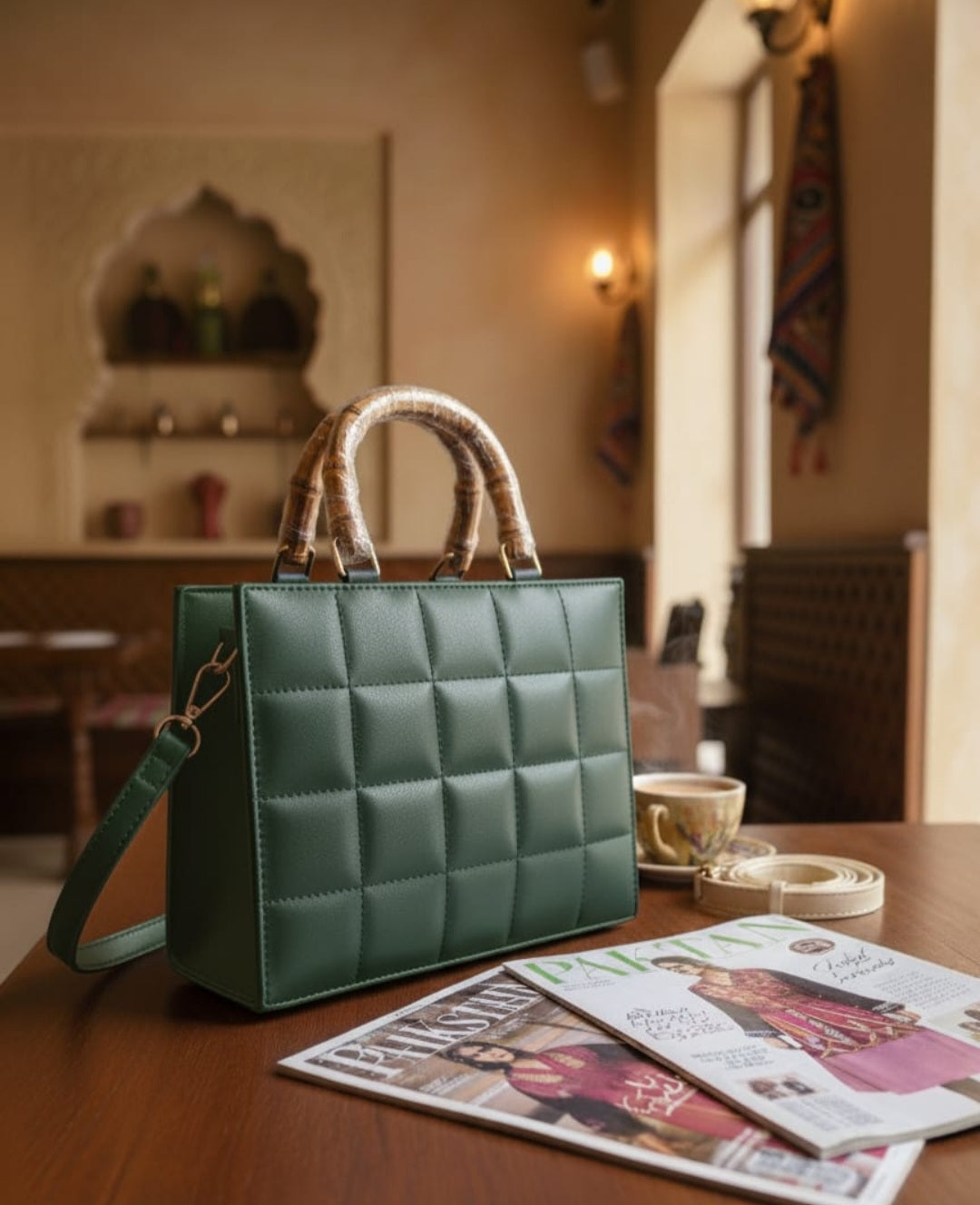 Women’s Vegan Leather Handbag with Shoulder Strap – Spacious Work to Evening Bag