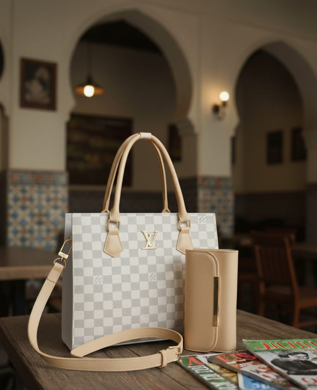 Women’s Vegan Leather Handbag with Shoulder Strap – Spacious Work to Evening Bag