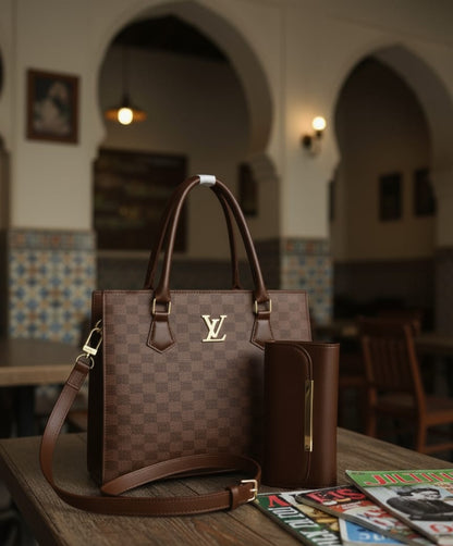 Women’s Vegan Leather Handbag with Shoulder Strap – Spacious Work to Evening Bag
