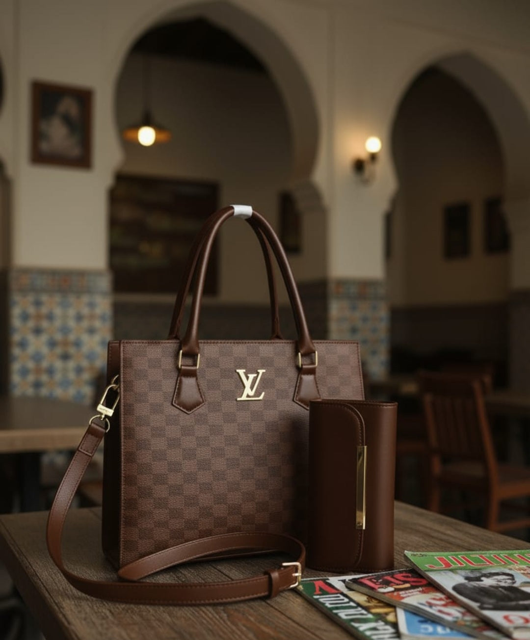 Women’s Vegan Leather Handbag with Shoulder Strap – Spacious Work to Evening Bag