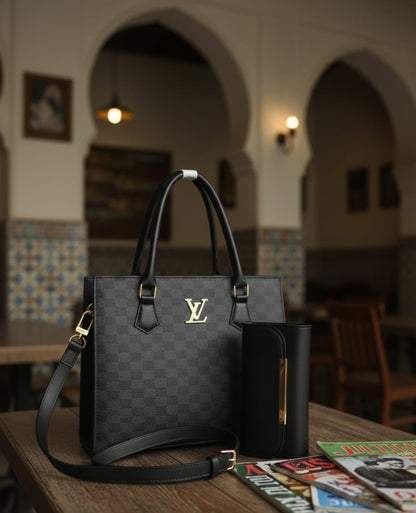 Women’s Vegan Leather Handbag with Shoulder Strap – Spacious Work to Evening Bag