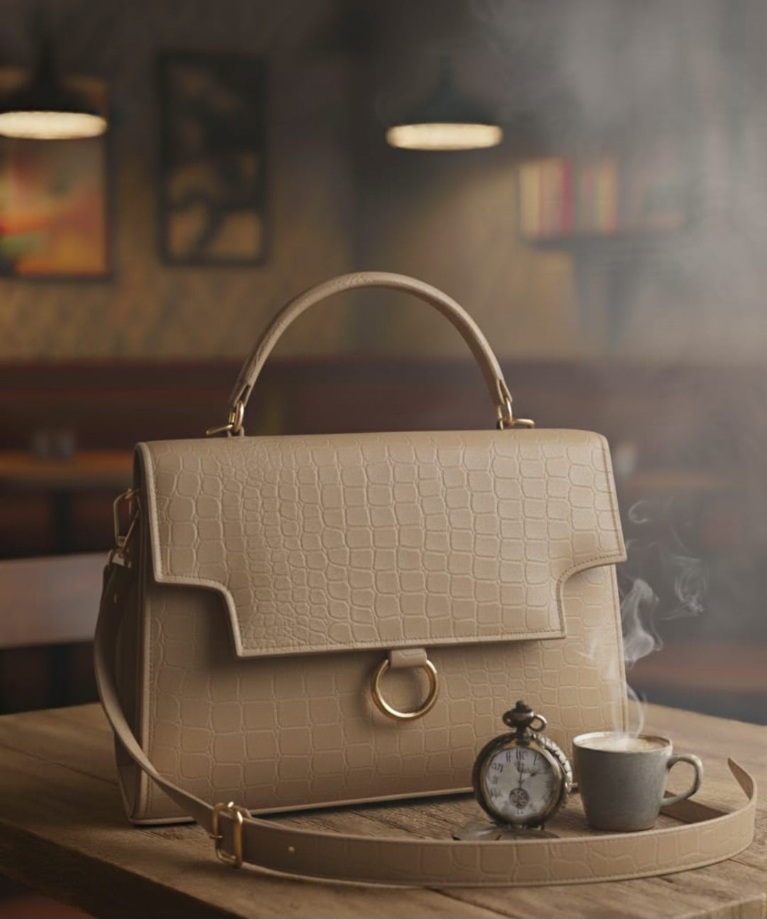 Women’s Vegan Leather Handbag with Shoulder Strap – Spacious Work to Evening Bag